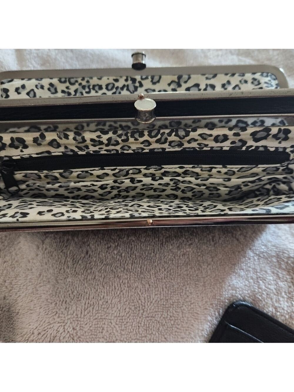 Kenneth Cole New York Black Leather Double Frame Wallet Clutch - Picture 8 of 9